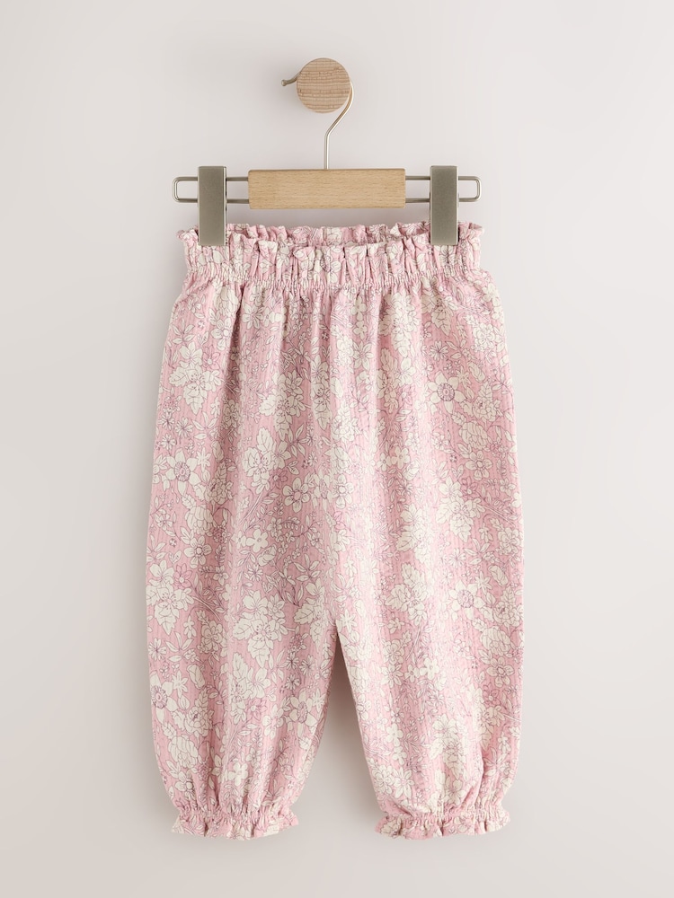Orange Ditsy Floral Textured Bloomer Trousers (3mths-7yrs) - Image 1 of 4 Orange Ditsy Floral Textured Bloomer Trousers (3mths-7yrs) - Image 1 of 4