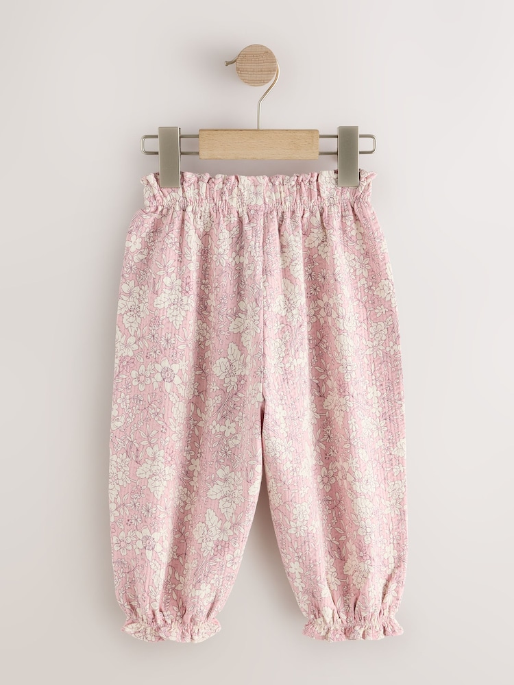 Orange Ditsy Floral Textured Bloomer Trousers (3mths-7yrs) - Image 2 of 4 Orange Ditsy Floral Textured Bloomer Trousers (3mths-7yrs) - Image 2 of 4