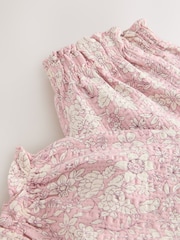 Orange Ditsy Floral Textured Bloomer Trousers (3mths-7yrs) - Image 4 of 4