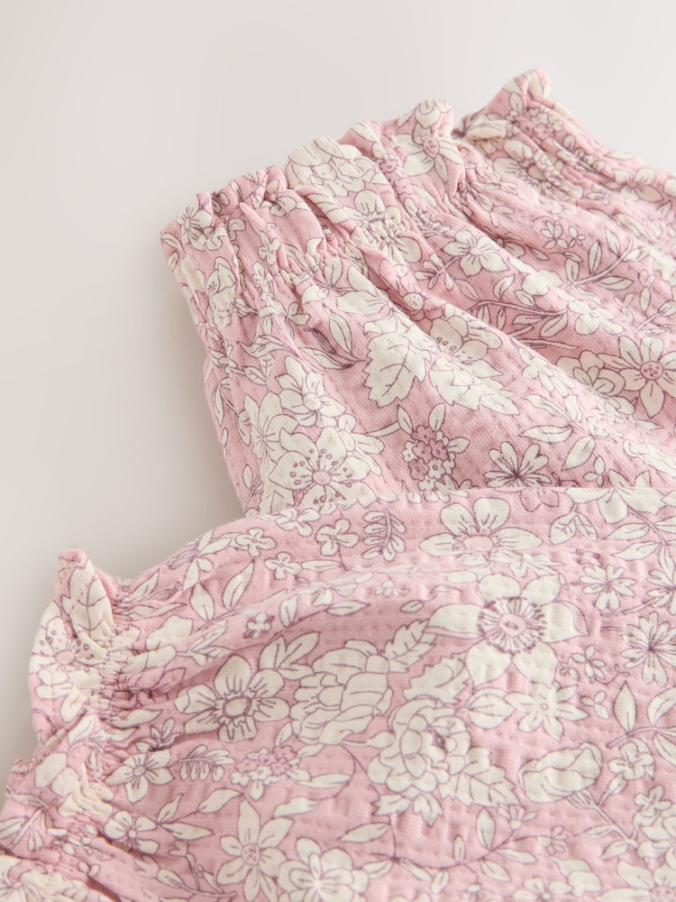 橙色花卉 - 纹理裤子（3个月-7岁） - 图片8 / 8