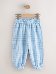 Blue Grid Check Textured Bloomer Trousers (3mths-7yrs) - Image 4 of 7