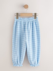 Blue Grid Check Textured Bloomer Trousers (3mths-7yrs) - Image 5 of 7