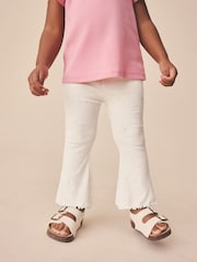 Oatmeal Nep Ribbed Flare Leggings (3mths-7yrs) - Image 1 of 5