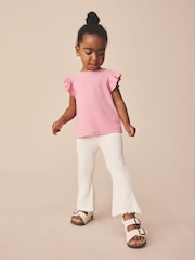 Oatmeal Nep Ribbed Flare Leggings (3mths-7yrs) - Image 2 of 5