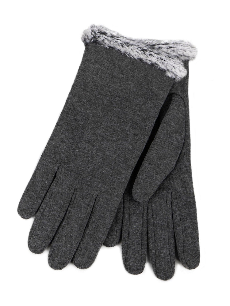Totes Grey Thermal SmarTouch Gloves With Tipped Fur Cuff - Image 2 of 2 Totes Grey Thermal SmarTouch Gloves With Tipped Fur Cuff - Image 2 of 2