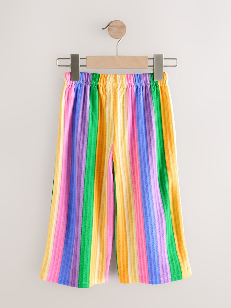 Roz cu dungi curcubeu - Evazat Pantaloni (3luni-7ani) - Imaginea 2 din 4