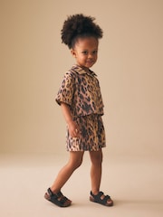 Animal Print Shirt And Short Co-Ord Set (3mths-10yrs) - Image 1 of 4