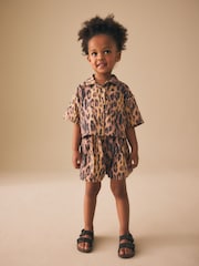 Animal Print Shirt And Short Co-Ord Set (3mths-10yrs) - Image 3 of 4