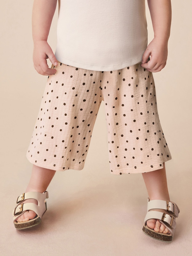 Ecru Mono Spot Wide Leg Trousers (3mths-7yrs) - Image 1 of 6