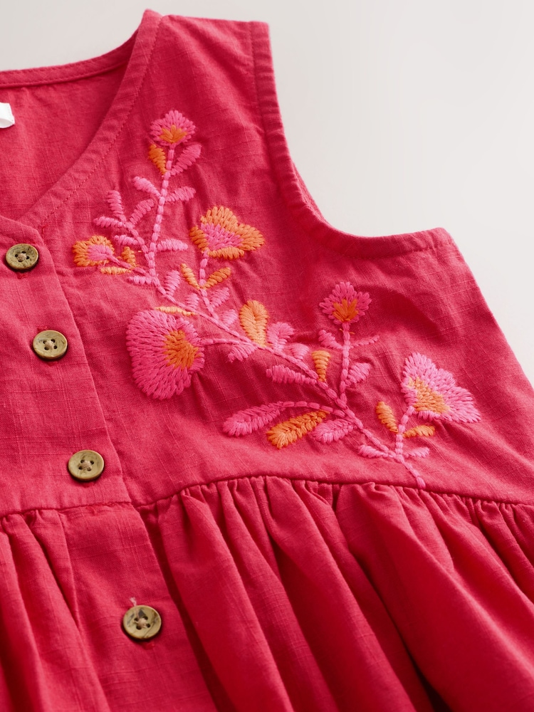 Red Embroidered Blouse And Shorts Co-ord Set (3mths-8yrs) - Image 5 of 5