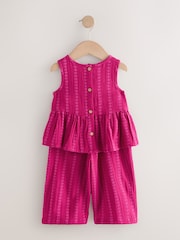 莓份色 - 上衣和長褲套裝（3個月-8歲） - 圖片 6，共 9