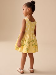 Yellow Lemon Spot Bow Front Prom Dress (3mths-8yrs) - Image 4 of 4