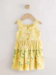 Yellow Lemon Spot Bow Front Prom Dress (3mths-8yrs) - Image 6 of 8