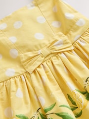Yellow Lemon Spot Bow Front Prom Dress (3mths-8yrs) - Image 7 of 8