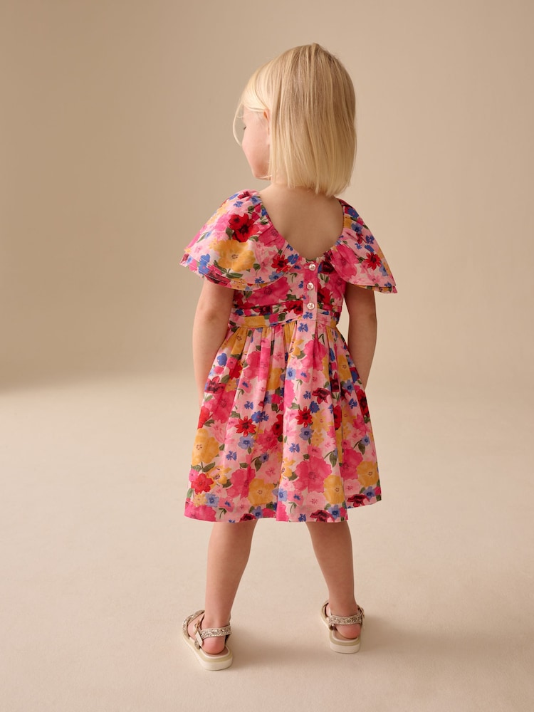 Estampado multicolor intenso - Vestido de graduación con mangas de ángel (3 meses-8 años) - Imagen 2 de 8