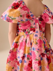 Estampado multicolor intenso - Vestido de graduación con mangas de ángel (3 meses-8 años) - Imagen 4 de 8