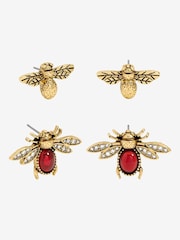 Mood Gold Tone Polished Insect Stud Earrings 2 Pack - Image 1 of 3