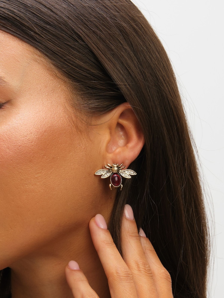 Mood Gold Tone Polished Insect Stud Earrings 2 Pack - Image 3 of 3