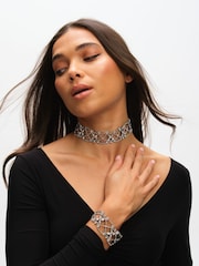 Mood Black Crystal Lattice Choker Necklace - Image 1 of 4