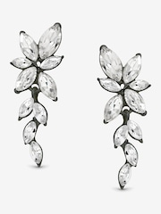 Mood Black Crystal Leaf Drop Earrings - Image 1 of 5