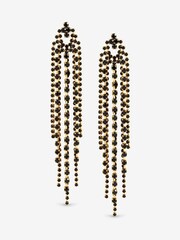 Mood Black Jet Crystal Multi Strand Long Statement Drop Earrings - Image 1 of 3