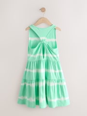 Mint Green Tie-Dye - Twist Back Summer Dress (3-16yrs) - Image 7 of 9