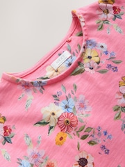 وردي زهور - فستان جيرسيه بكم قصير (3-16 سنة) - صورة 3 من 4