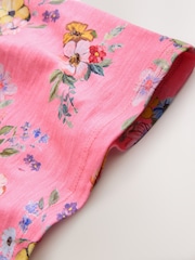 وردي زهور - فستان جيرسيه بكم قصير (3-16 سنة) - صورة 4 من 4