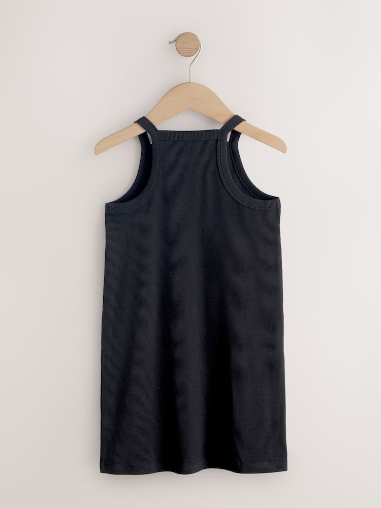 Black Rib Racer Dress (3-16yrs) - Image 2 of 4