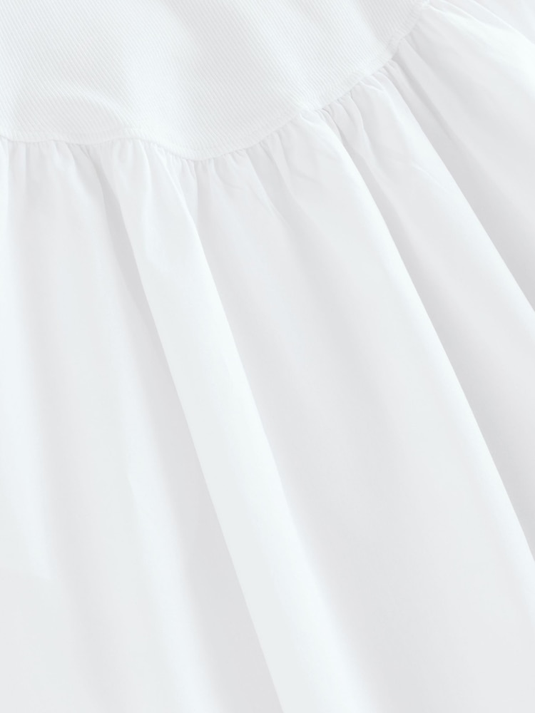 White Jersey Woven Mix Sleeveless Dress (3-16yrs) - Image 8 of 8