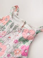 Pink Flower Print Strappy Crinkle Summer Dress (3-16yrs) - Image 7 of 8