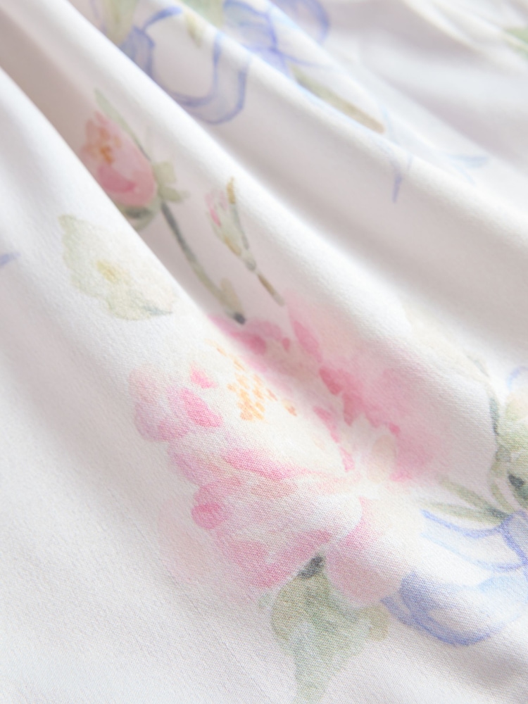 Ecru/Pink Satin Short Button Through Pyjamas (3-16yrs) - Image 4 of 4