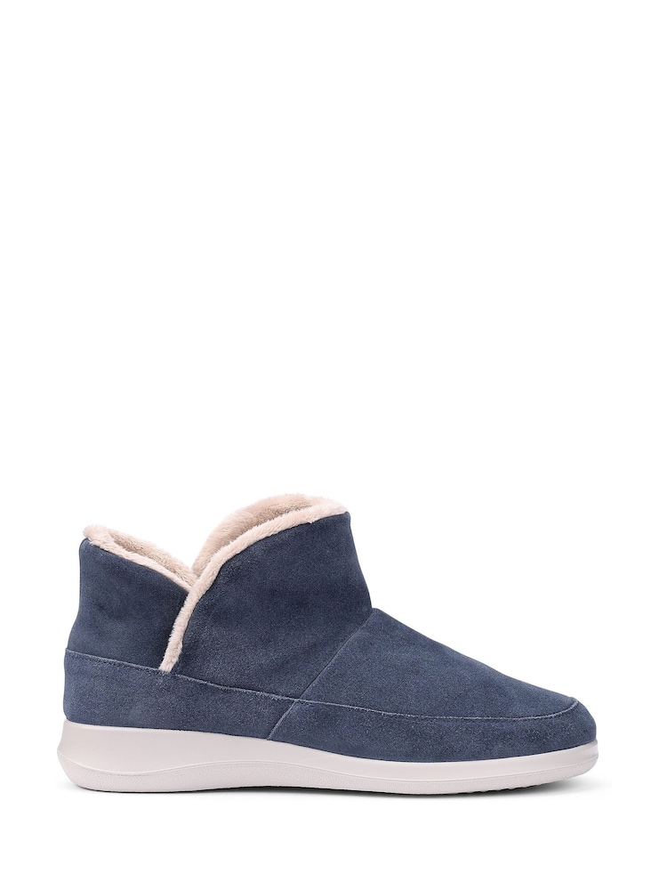 Hotter Blue Wide Fit Adore Slip-On Slippers - Image 1 of 4 Hotter Blue Wide Fit Adore Slip-On Slippers - Image 1 of 4