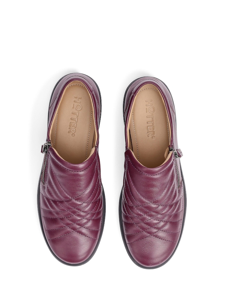 Hotter Red Regular Fit Poppy Slip On Zip Shoes - Image 4 of 4 Hotter Red Regular Fit Poppy Slip On Zip Shoes - Image 4 of 4