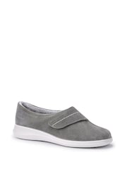 Hotter Grey Regular Fit Wrap Touch-Fastening Slippers - Image 2 of 4