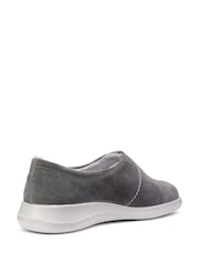 Hotter Grey Regular Fit Wrap Touch-Fastening Slippers - Image 4 of 4