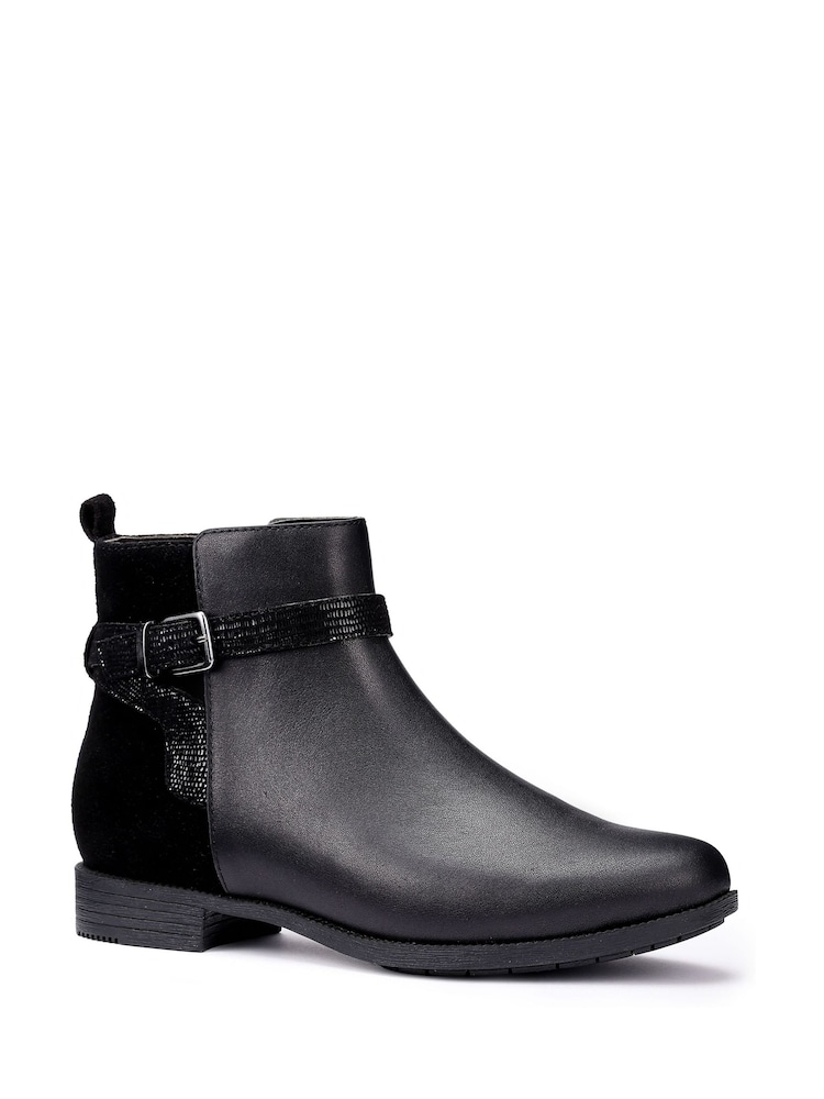 Hotter Black Wide Fit Haydock Zip Boots - Image 2 of 4 Hotter Black Wide Fit Haydock Zip Boots - Image 2 of 4