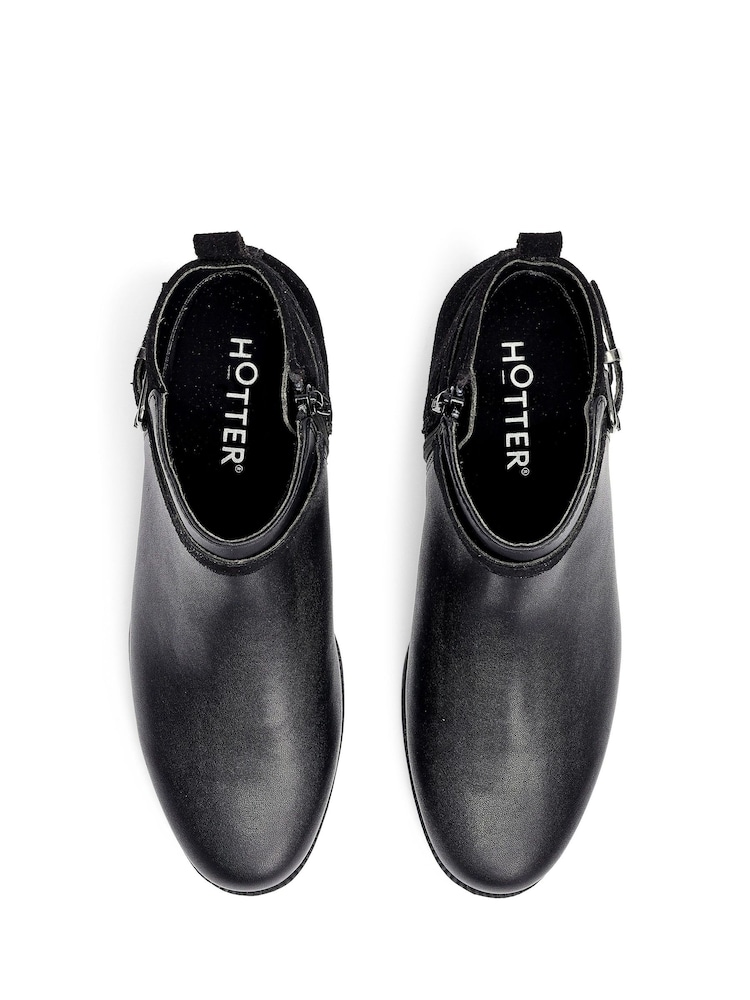 Hotter Black Wide Fit Haydock Zip Boots - Image 4 of 4 Hotter Black Wide Fit Haydock Zip Boots - Image 4 of 4