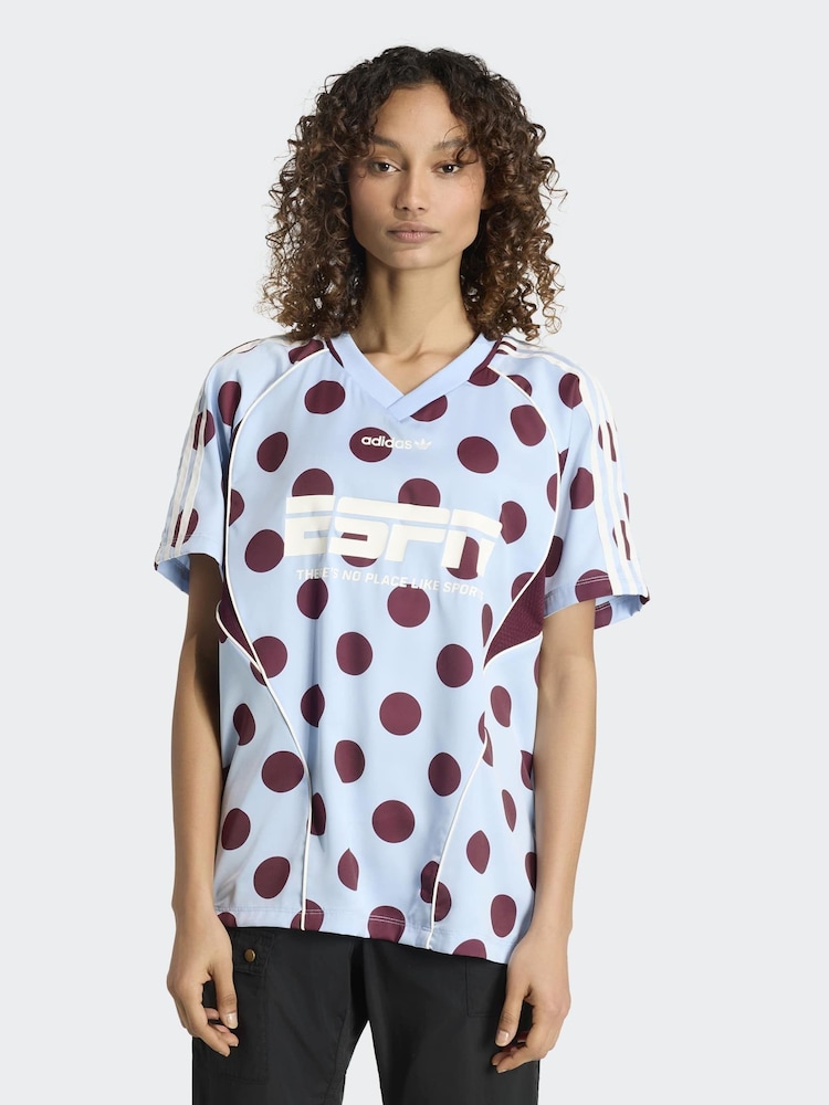 Blau - adidas Originals Polka Dot Slouchy Straight T-Shirt - Bild 1 von 6