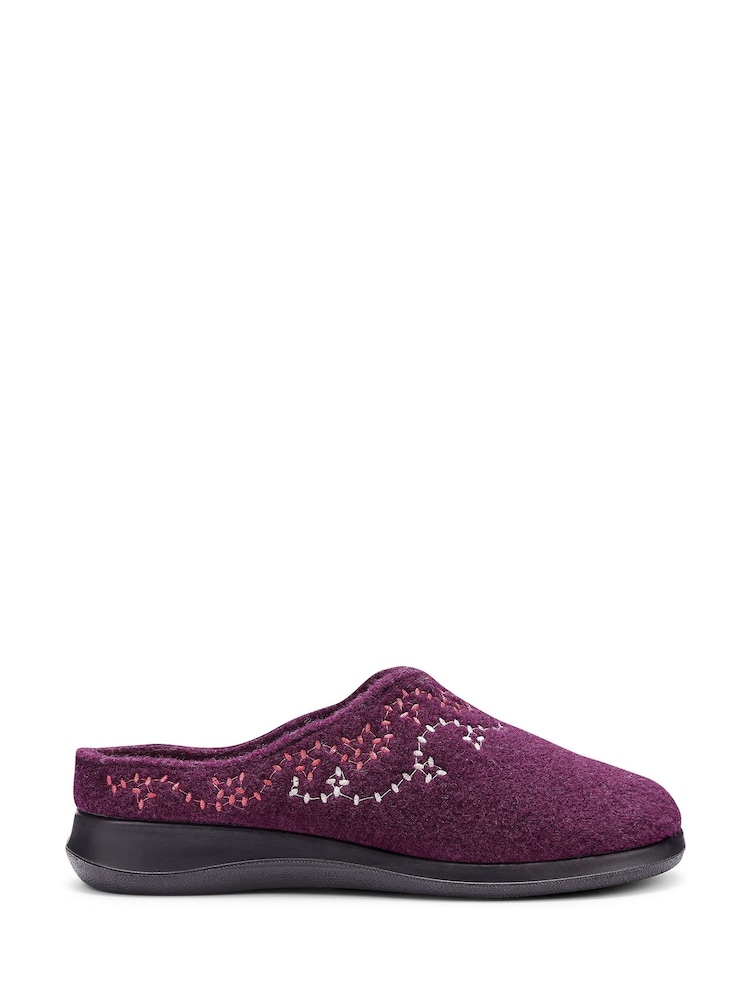Hotter Red Wide Fit Cuddle Slip On Slippers - Image 1 of 4 Hotter Red Wide Fit Cuddle Slip On Slippers - Image 1 of 4