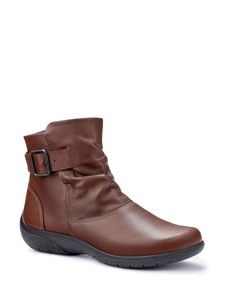 Hotter Brown Extra Wide Fit Rumour Zip Buckle Boots - Image 2 of 4 Hotter Brown Extra Wide Fit Rumour Zip Buckle Boots - Image 2 of 4