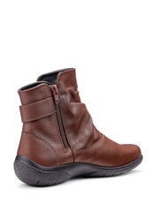 Hotter Brown Extra Wide Fit Rumour Zip Buckle Boots - Image 3 of 4