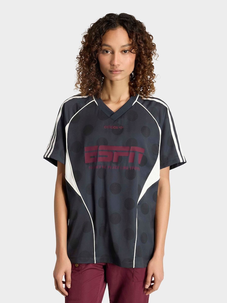 Grau - adidas Originals Polka Dot Slouchy Straight T-Shirt - Bild 1 von 6