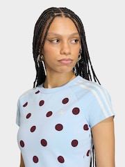 أزرق - adidas Originals Polka Dot Cali T-Shirt - صورة 4 من 6