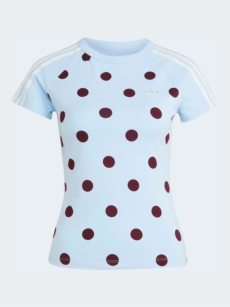 adidas Originals Blue Polka Dot Cali T-Shirt - Image 7 of 7