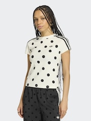 أبيض - adidas Originals Polka Dot Cali T-Shirt - صورة 1 من 6