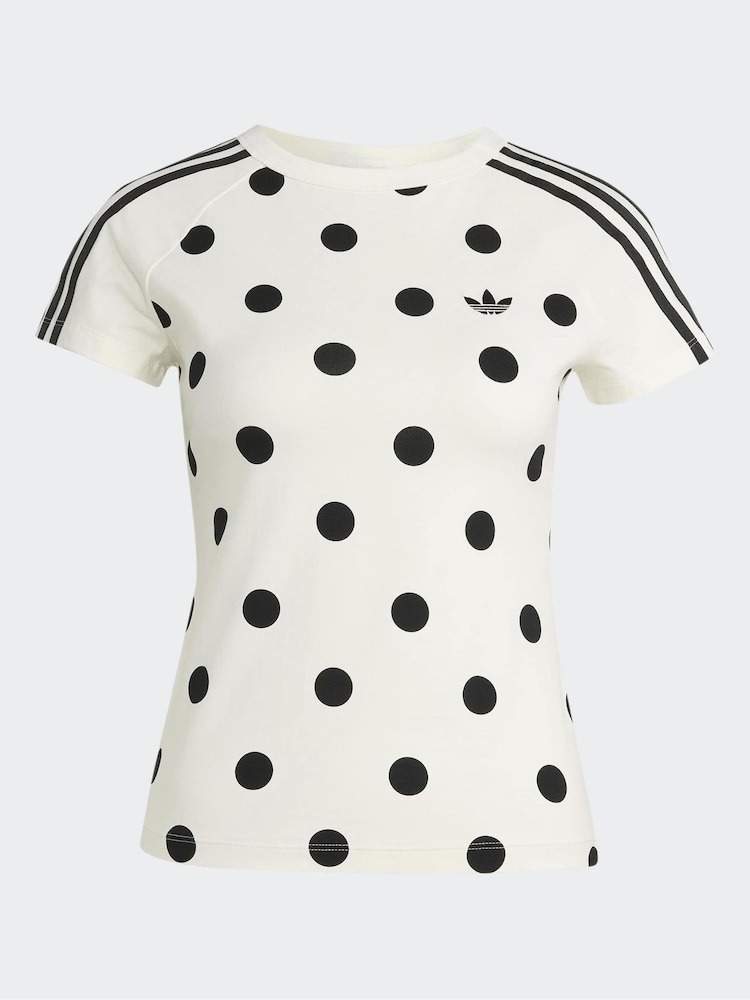 أبيض - adidas Originals Polka Dot Cali T-Shirt - صورة 6 من 6