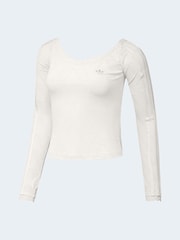 adidas Originals White Lace Long Sleeve Bardot Top - Image 5 of 6