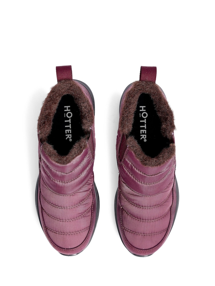 Hotter Red Wide Fit Frost Slip On Boots - Image 4 of 4