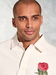 Brook Taverner White England Heritage Pure Cotton Rugby Shirt - Image 3 of 3